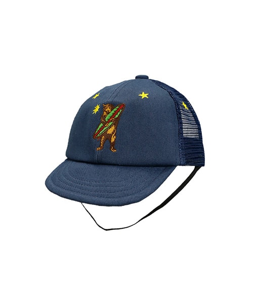 RADCHAP(ラッドチャップ)の「クマ刺繍メッシュキャップ(キャップ・キッズ・ベージュ/ネイビーブルー・S~L)」の2枚目の写真