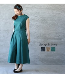 l'atelier du savon | l'atelier du savon(アトリエドゥサボン)  ギャバジンオールインワンパンツ(つなぎ/オールインワン)