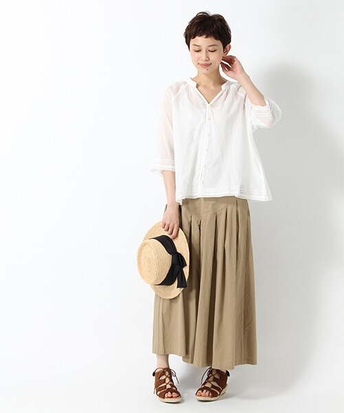 studio CLIP(スタディオクリップ)の「レースアップウェッジソールサンダル(シューズ・ライトグレー/キャメル・M/L)」の4枚目の写真