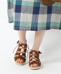 studio CLIP | レースアップウェッジソールサンダル(シューズ)