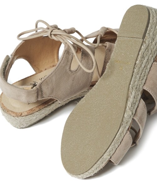 studio CLIP(スタディオクリップ)の「レースアップウェッジソールサンダル(シューズ・ライトグレー/キャメル・M/L)」の10枚目の写真