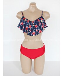 INSTYLEFIT | トロピカルフラワーラッフルビキニ(水着)