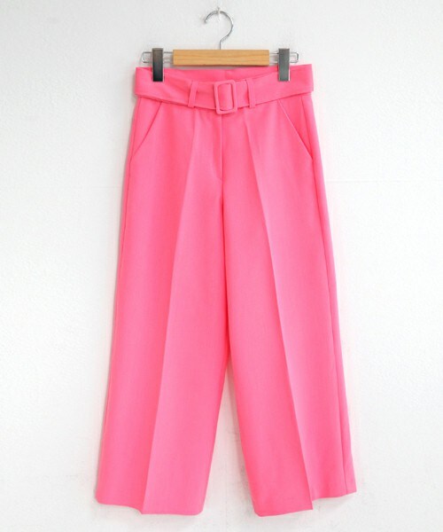 DHOLIC（ディーホリック）の「ベルトSETストレートワイドパンツ（その他パンツ・レディース・ディープスカイブルー/ブラック/ピンク・S/M）」の3枚目の写真