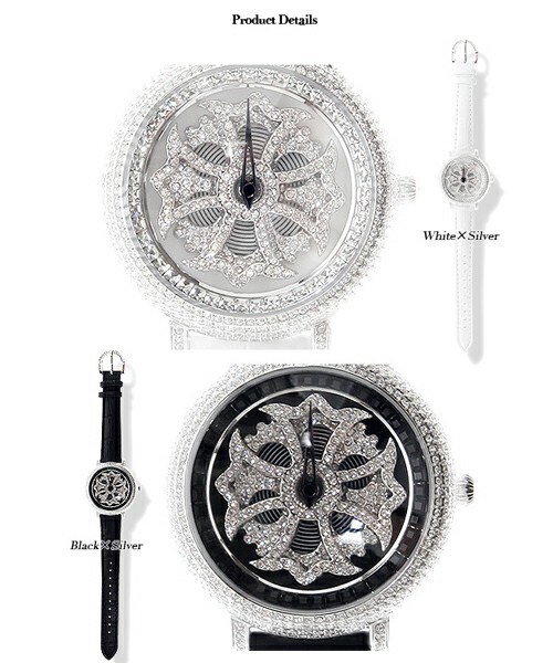 MOERY(モエリー)の「アンコキーヌ グルグル腕時計 スワロクロスデザインミニ(アナログ腕時計・レディース・ブラック×ゴールド/ピンク×ゴールド/ホワイト×ゴールド/ブラック×シルバー/ホワイト×シルバー・FREE)」の3枚目の写真