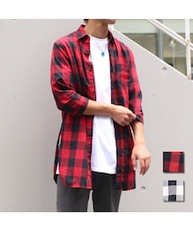 Cuirs | バッファローチェックオーバー7分袖シャツ(シャツ/ブラウス)