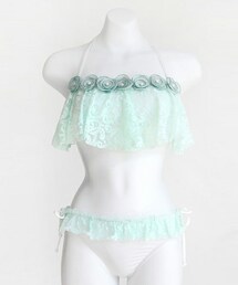 DHOLIC | 2WAYフラワーレースフリルビキ二(水着)