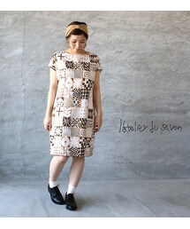l'atelier du savon | l'atelier du savon(アトリエドゥサボン)  tile プリント フレンチワンピース(ワンピース)