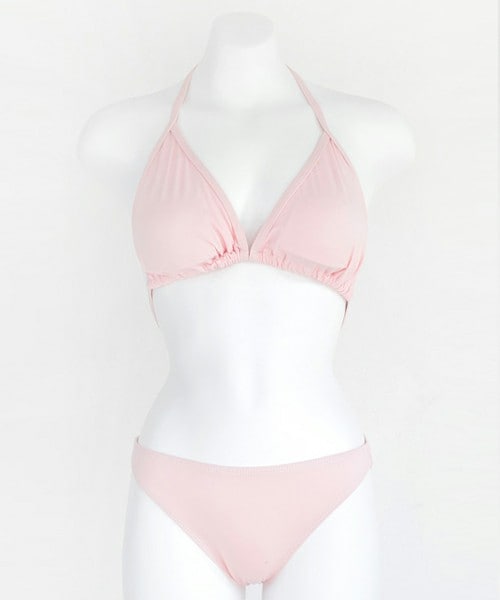 DHOLIC（ディーホリック）の「4COLORSベーシック三角ビキニ（水着・レディース・イエロー/ライトピンク/ホワイト/ネイビー・FREE）」の4枚目の写真