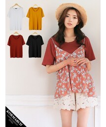 KORMARCH | ベーシックな生地しっかりマッチした半袖Tシャツ(Tシャツ/カットソー)