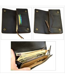 Handmade（ハンドメイド）の「レザー トラッカーウォレット 財布