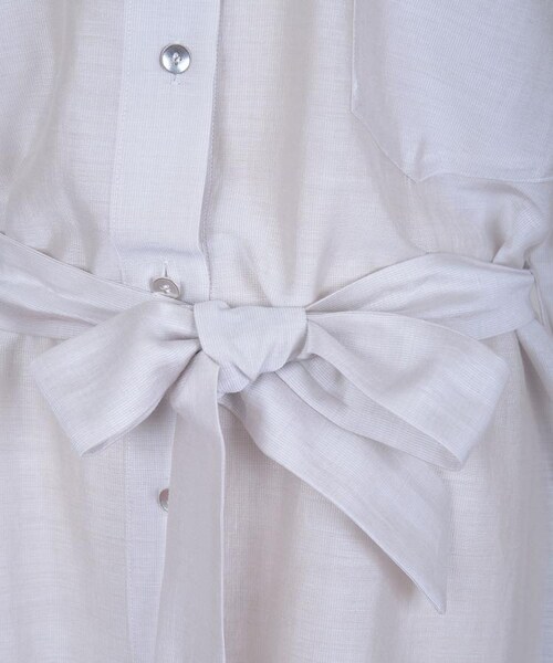 NINE（ナイン）の「シースルーシャツワンピース（ワンピース/ドレス・レディース・オフベージュ/ブラック系）」の8枚目の写真