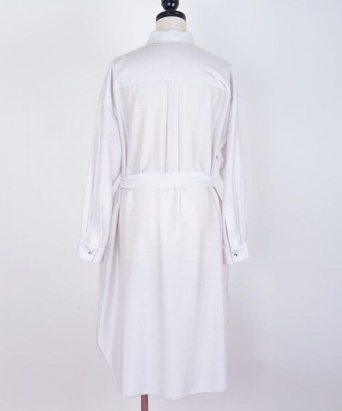 NINE（ナイン）の「シースルーシャツワンピース（ワンピース/ドレス・レディース・オフベージュ/ブラック系）」の5枚目の写真