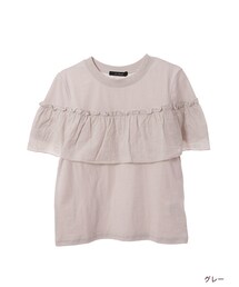 w closet | 刺繍フリル付きTシャツ(トップス)