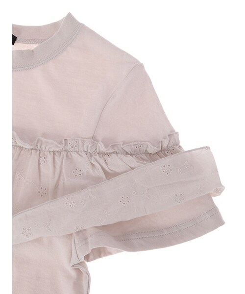 w closet（ダブルクローゼット）の「刺繍フリル付きTシャツ（トップス・レディース・オフホワイト/グレー/レッド/ブラック・FREE）」の10枚目の写真