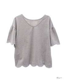 w closet | スカラップ2wayTシャツ(トップス)
