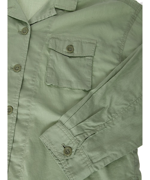 w closet（ダブルクローゼット）の「スリット入りミリタリーシャツ（トップス・レディース・Lカーキ/ベージュ・FREE）」の8枚目の写真