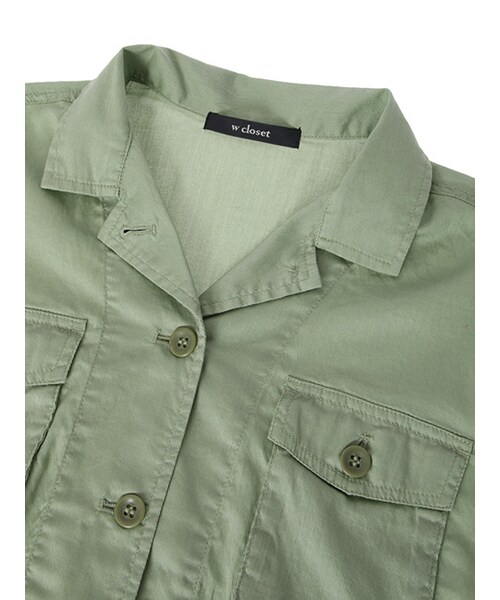 w closet（ダブルクローゼット）の「スリット入りミリタリーシャツ（トップス・レディース・Lカーキ/ベージュ・FREE）」の6枚目の写真
