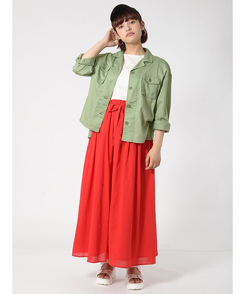 w closet（ダブルクローゼット）の「スリット入りミリタリーシャツ（トップス・レディース・Lカーキ/ベージュ・FREE）」の11枚目の写真