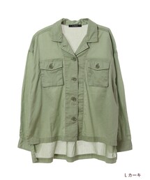 w closet | スリット入りミリタリーシャツ(トップス)