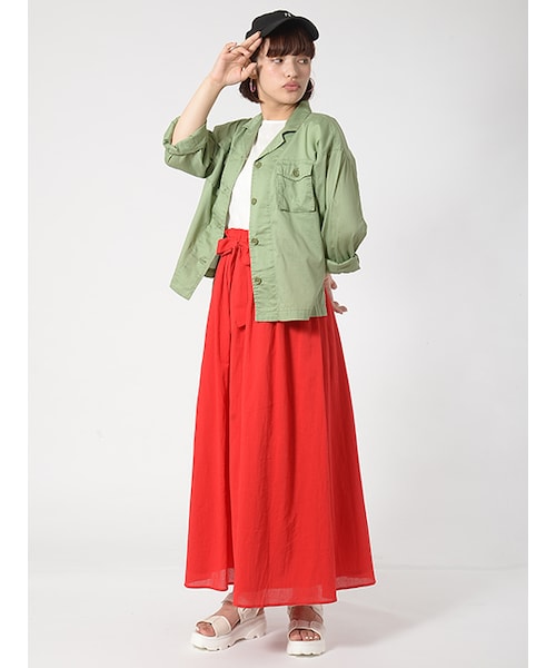 w closet（ダブルクローゼット）の「リボン付きコットンロングスカート（スカート・レディース・ピンク/ラベンダー/レッド・FREE）」の11枚目の写真