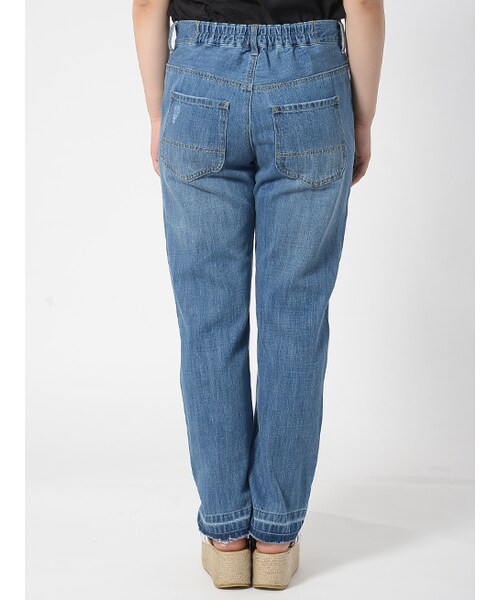 w closet(ダブルクローゼット)の「ダメージデニムパンツ(パンツ・レディース・サックス/ブルー・FREE)」の5枚目の写真