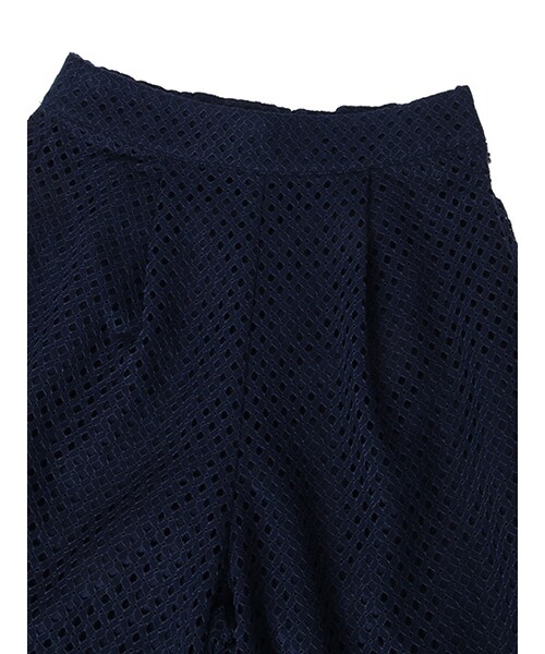 w closet（ダブルクローゼット）の「レースワイドパンツ（パンツ・レディース・オフホワイト/ネイビー・FREE）」の6枚目の写真