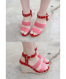 Miamasvin | スタッズディテールウェッジソールサンダル(その他)