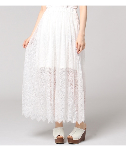 PAGEBOY（ページボーイ）の「裾スカラップレース重ねロングスカート