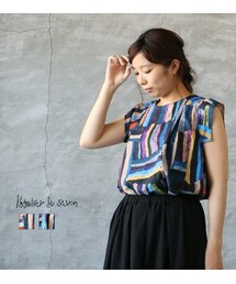 l'atelier du savon | l'atelier du savon(アトリエドゥサボン) “orb”プリントタックブラウス(シャツ/ブラウス)