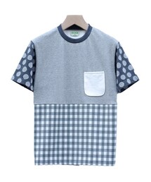 NIRAME.CO | とっても気持T 　グレー×ドット×チェック(Tシャツ/カットソー)