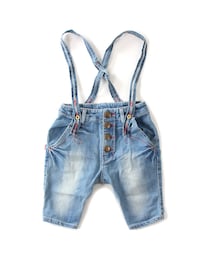 BOOFOOWOO | キッズサイズ吊り紐付きデニムハーフパンツ(その他)