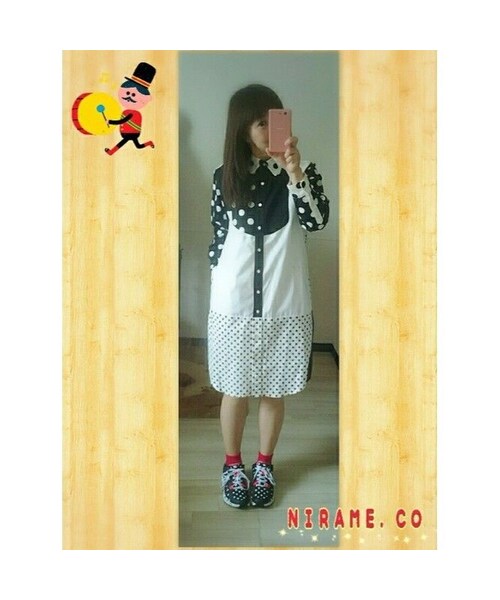 NIRAME.CO(ニラメッコ)の「五月雨ワンピ モノトーン(チュニック・レディース・その他)」の2枚目の写真