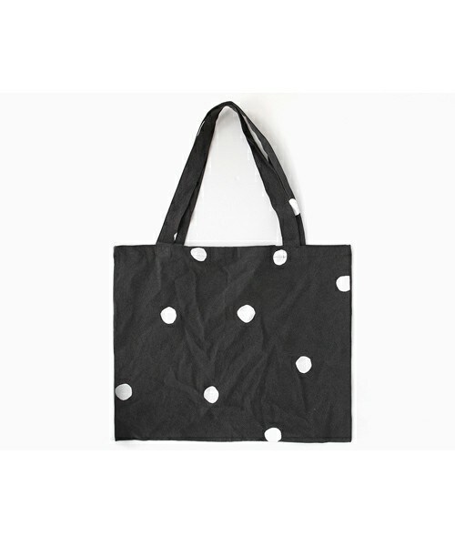DHOLIC（ディーホリック）の「ドットペイントエコバッグ（トートバッグ・レディース・ホワイトアイボリー/ブラックグレー・FREE）」の2枚目の写真