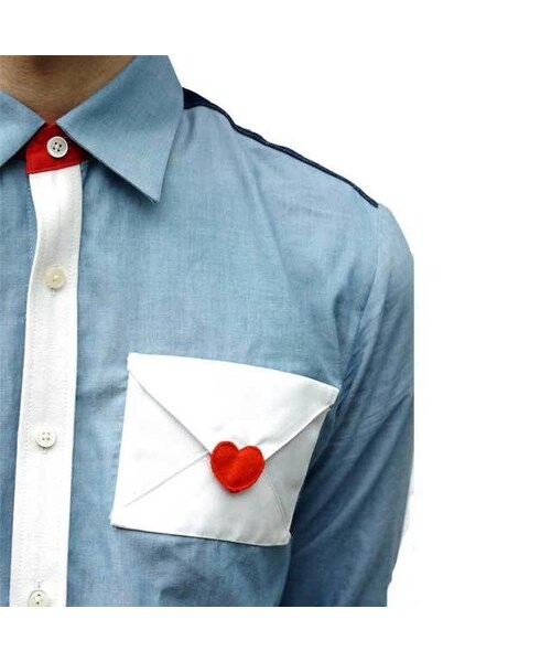 NIRAME.CO(ニラメッコ)の「ラブレターしゃつ シャンブレ―素材(シャツ/ブラウス・メンズ・その他)」の4枚目の写真