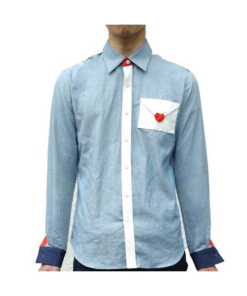 NIRAME.CO(ニラメッコ)の「ラブレターしゃつ シャンブレ―素材(シャツ/ブラウス・メンズ・その他)」の1枚目の写真