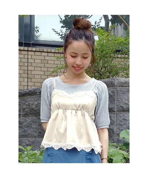 an another angelus（アンアナザーアンジェラス）の「ランジェリーサテンキャミ/an another angelus（キャミソール・レディース・その他）」の2枚目の写真