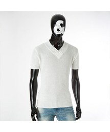 CALL&RESPONSE | コットンリネンV半袖ニット　/ 161-1488-01(ニット/セーター)