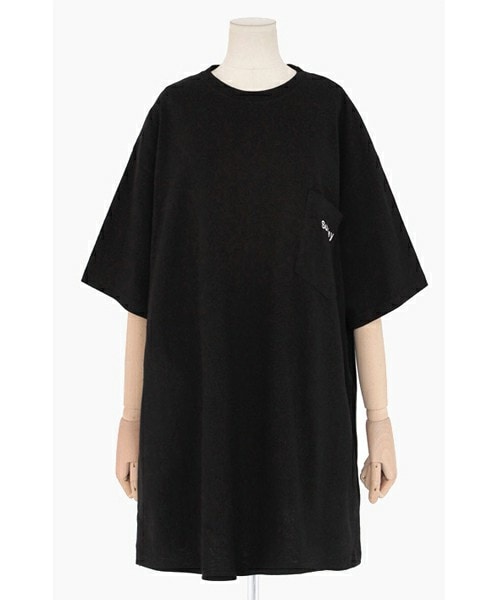 DHOLIC（ディーホリック）の「ユニークレタリング刺繍ビックTシャツ（Tシャツ/カットソー・レディース・ピンク/マスタード/ダークグリーン/ベージュ/ブラック/ホワイト/グレー・FREE）」の3枚目の写真