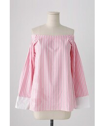 imvely | オフショルダーストライプブラウス(シャツ/ブラウス)