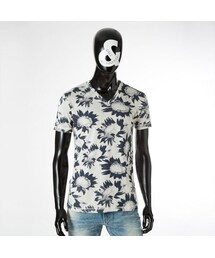 CALL&RESPONSE | リネンサンフラワーVネック半袖TEE/CALL&RESPONSE　161-1324-04(Tシャツ/カットソー)