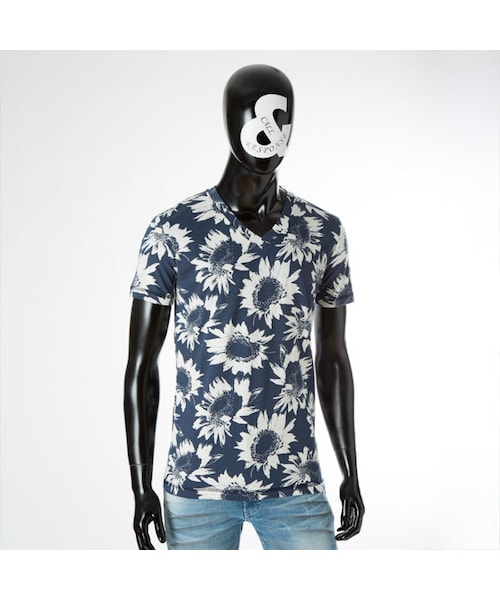 CALL&RESPONSE(コールアンドレスポンス)の「サンフラワーVネック半袖TEE / 161-1324-03(Tシャツ/カットソー・メンズ・その他)」の1枚目の写真