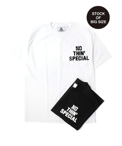 Nothing special(ナッシングスペシャル)の「NOTHIN'SPECIAL NOTHIN' LOGO POCKET TEE(Tシャツ/カットソー・メンズ・ホワイト/ブラック・M/L/XL)」の2枚目の写真