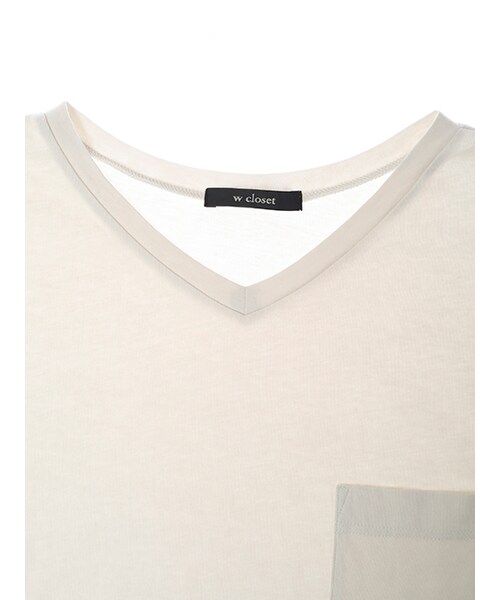 w closet(ダブルクローゼット)の「Vネックポケ付きビッグTシャツ(トップス・レディース・Sグレー/ラベンダー/レンガ/ブラック・FREE)」の8枚目の写真