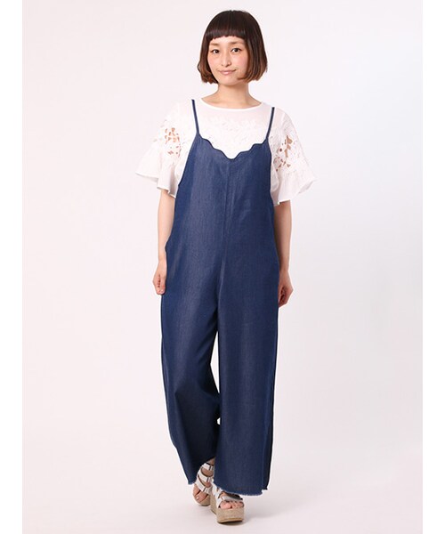 w closet（ダブルクローゼット）の「デニムキャミオールインワン（オールインワン・サロペット・レディース・ブルー/ネイビー・FREE）」の11枚目の写真