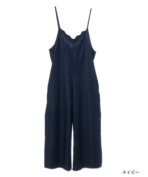 w closet（ダブルクローゼット）の「デニムキャミオールインワン（オールインワン・サロペット・レディース・ブルー/ネイビー・FREE）」の2枚目の写真