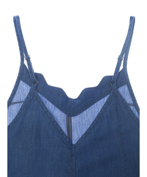 w closet（ダブルクローゼット）の「デニムキャミオールインワン（オールインワン・サロペット・レディース・ブルー/ネイビー・FREE）」の7枚目の写真