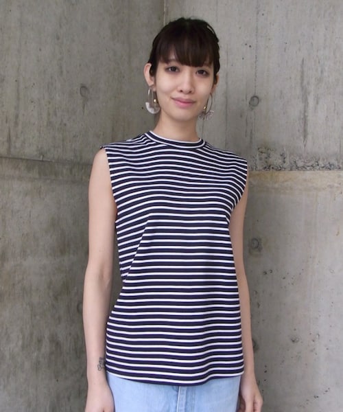 G.V.G.V.（ジーヴィージーヴィー）の「STRIPE BOXY TANK（トップス・レディース・WHITE/BLACK・o/s）」の9枚目の写真