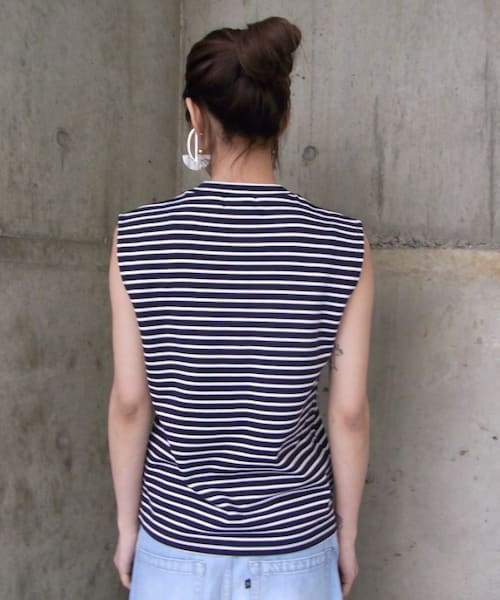 G.V.G.V.（ジーヴィージーヴィー）の「STRIPE BOXY TANK（トップス・レディース・WHITE/BLACK・o/s）」の10枚目の写真