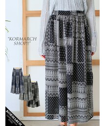 KORMARCH | ペイズリーパターンウエストゴムワイドパンツ(その他パンツ)