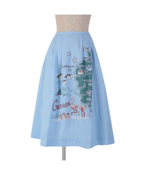 F i.n.t（フィント）の「コルシカ島MAPプリントスカート/F i.n.t（スカート・レディース・その他）」の3枚目の写真